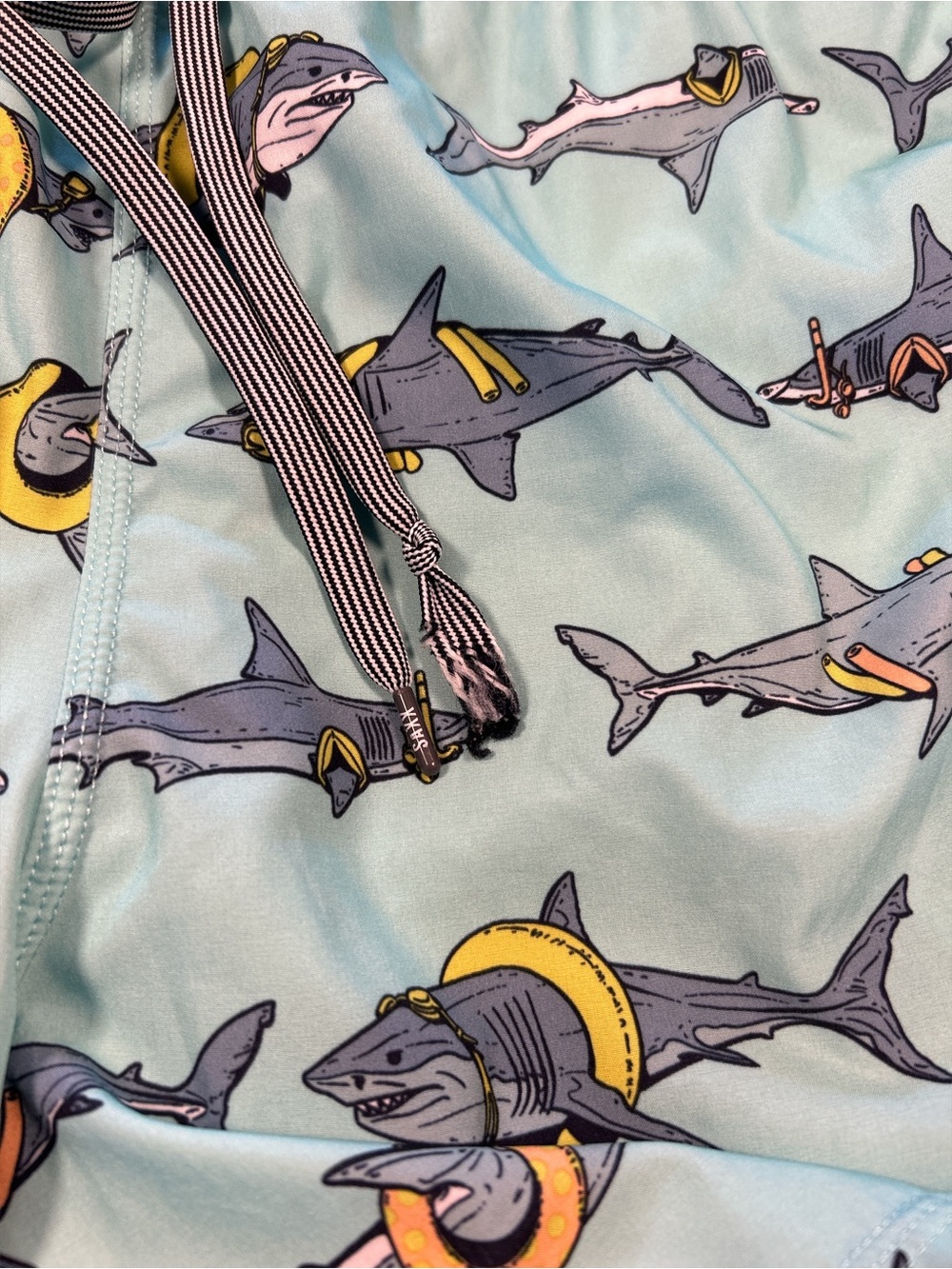 SAXX Oh Buoy 2 in 1 Stretch Swim Trunks Size XL Pool Shark Print - Picture 3 of 6